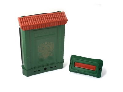 Ящик почтовый ПРЕМИУМ с пл. защелкой и накладкой (зеленый, с орлом)