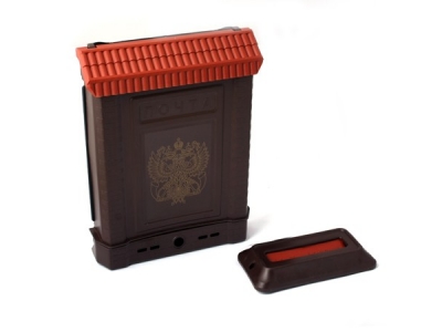 Ящик почтовый ПРЕМИУМ с пл. защелкой и накладкой (коричневый, с орлом)